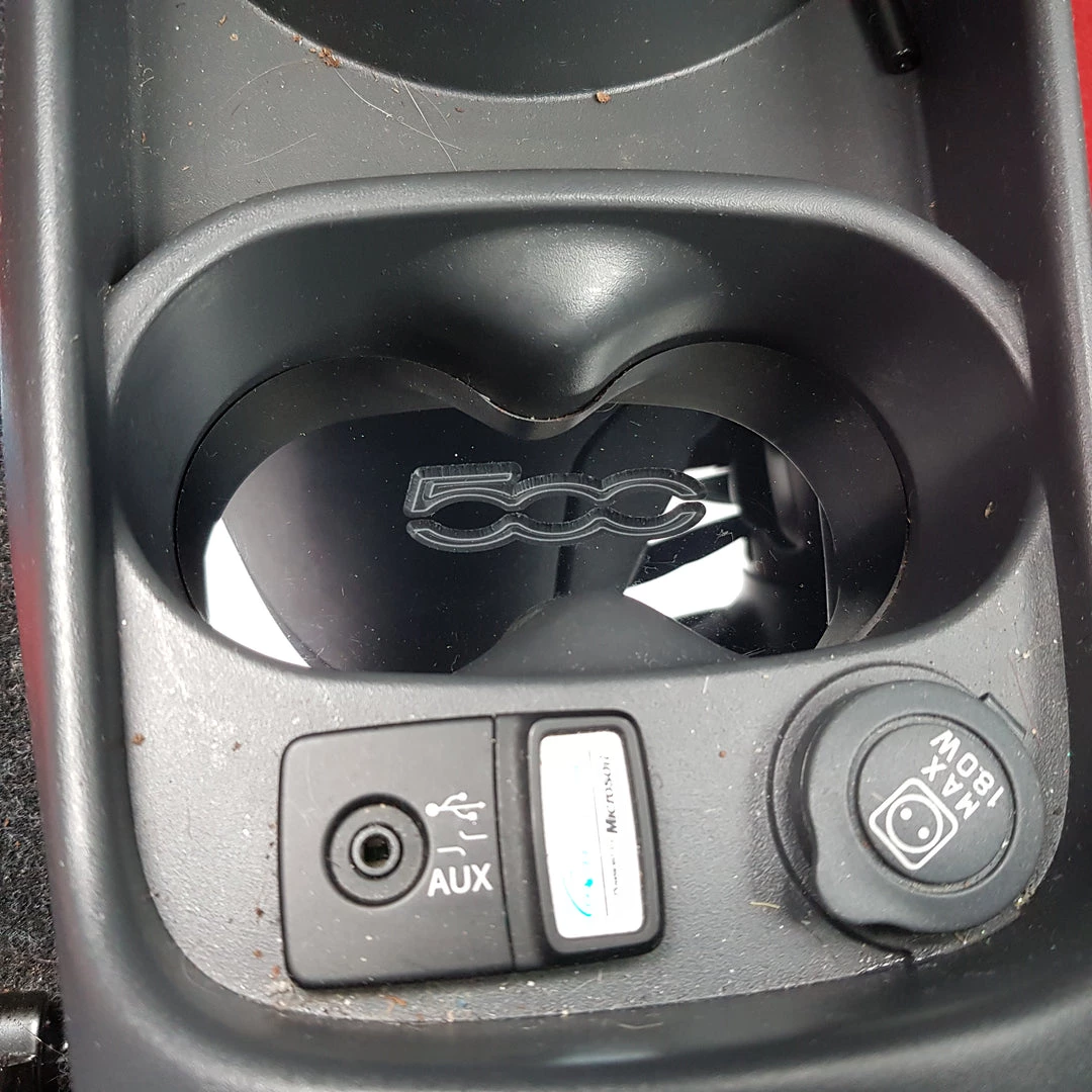 Paintmodz Proform Ltd New Fiat 500 (inc Abarth) Engraved Cup Holder Insert Set (2007-2014 Pre-Facelift) 2 Paintmodz Proform Ltd New Fiat 500 (inc Abarth) Engraved Cup Holder Insert Set (2007-2014 Pre-Facelift)