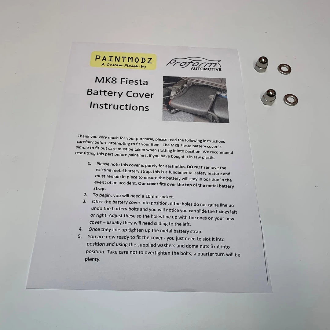 Paintmodz Proform Fixings And Fittings Battery Cover Fitting Kit - Mk8 Fiesta 1 Paintmodz Proform Fixings And Fittings Battery Cover Fitting Kit - Mk8 Fiesta